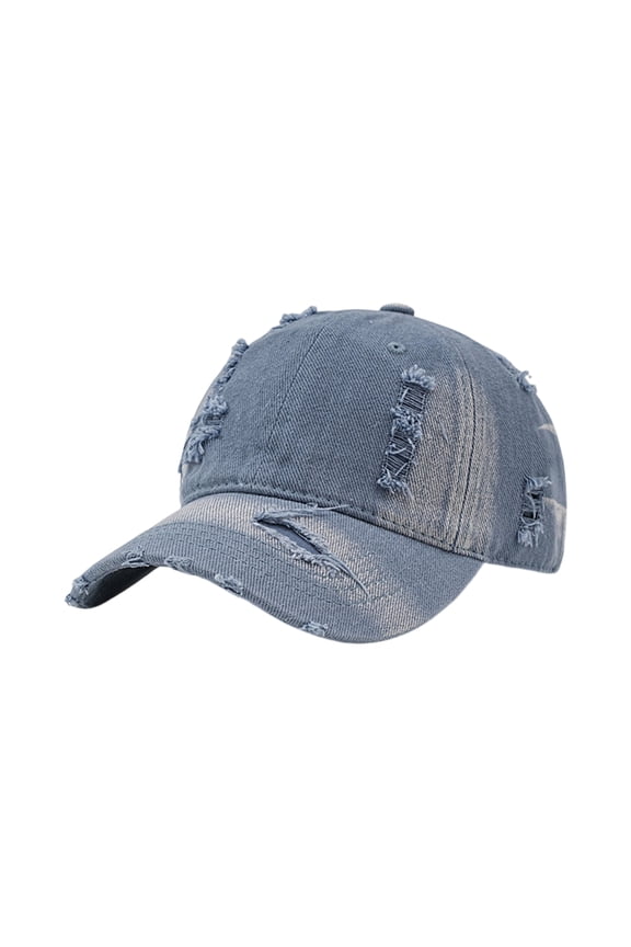 Distressed Baseabll Soft Dad Hat Adjustable Strapback Low Headwear Ball Caps For Women Men Fashion Summer Hats Sky Blue One Size