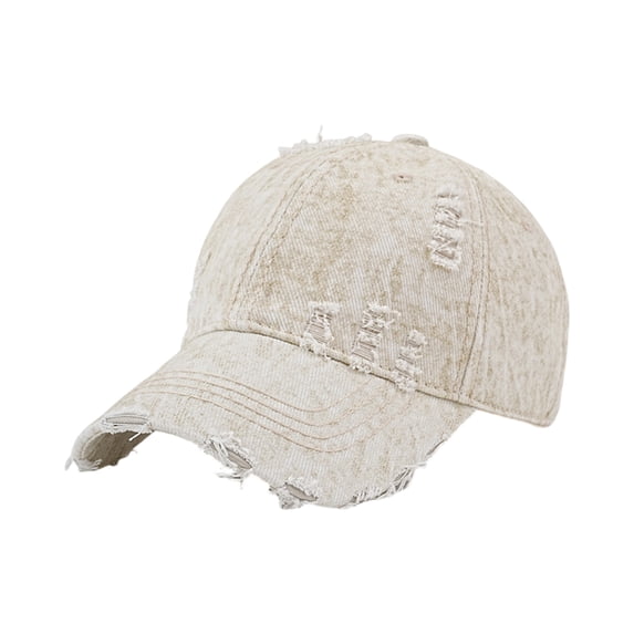Lumtrix Distressed Baseabll Soft Dad Hat Adjustable Strapback Low Headwear Vintage Ball Caps For Women Men Beige One Size