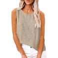 thumbnail image 1 of Lumtrix Dressy Tank Tops For Women Cotton Linen Gauze Shirts Sleeveless Summer Tunic Top Loose Fit Lightweight Comfy Casual Blouses Beige M, 1 of 8