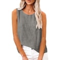 thumbnail image 1 of Lumtrix Dressy Tank Tops For Women Cotton Linen Gauze Shirts Sleeveless Summer Tunic Top Loose Fit Lightweight Comfy Casual Blouses Gray S, 1 of 8
