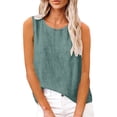 thumbnail image 1 of Lumtrix Dressy Tank Tops For Women Cotton Linen Gauze Shirts Sleeveless Summer Tunic Top Loose Fit Lightweight Comfy Casual Blouses Mint Green 2XL, 1 of 8