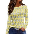 thumbnail image 1 of Lumtrix Easter Shirts For Women Bunny Graphic Tee Long Sleeve Eggs Print Tee Tops For Teen Girls Yellow S, 1 of 7