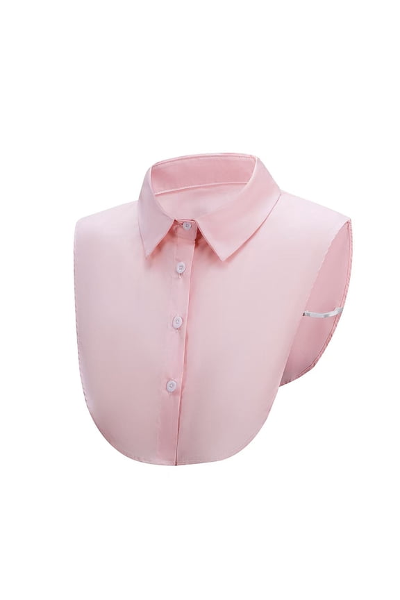 Fake Collar Detachable Blouse Half Shirts Faux Collar Fake Collar Lapel Shirt False Collar For Women Girls Pink One Size