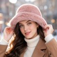 thumbnail image 1 of Lumtrix Faux Fur Winter Hats For Women Winter Christmas Stocking Stuffers Fluffy Solid Color Cap Pink One Size, 1 of 5