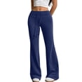 thumbnail image 1 of Lumtrix Flare Leggings For Women Dressy Long Soft Flare Leggings Comfy Workout Low Rise Legging Yoga Pants Y2K Sweat Pants Navy M, 1 of 7
