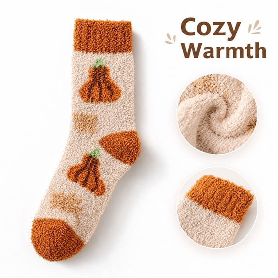 Lumtrix Fuzzy Socks For Women Men Cozy Winter Fluffy Slipper Socks Fall Soft Plush Warm Thick Socks For Sleeping, Lounge & Home Wear, Cute Thanksgiving Holiday Gifts C One Size