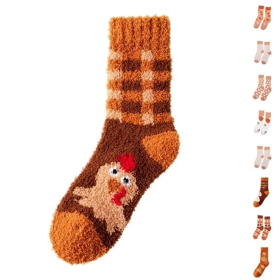 Lumtrix Fuzzy Socks For Women Men, Plush Warm Fluffy Gifts Cozy Plush Slipper Socks For Lounging & Sleeping Thanksgiving Holiday Stocking Stuffers G One Size
