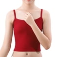 thumbnail image 1 of Lumtrix Girls Dance Sport Cami Ribbed Cropped Tank Top Casual Square Neck Solid Color Undershirt Red 2XL, 1 of 2