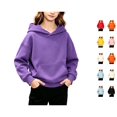 thumbnail image 1 of Lumtrix Girls Hoodies Trendy Long Sleeve Hooded Sweatshirt Cute Fall Winter Pullover with Pocket Purple 130, 1 of 10