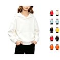 thumbnail image 1 of Lumtrix Girls Hoodies Trendy Long Sleeve Hooded Sweatshirt Cute Fall Winter Pullover with Pocket White 120, 1 of 10
