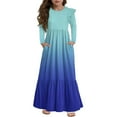 thumbnail image 1 of Lumtrix Girls Long Sleeve Stretchy Dress A line Twirly Skater School Party Dress Tie Dye Print Trendy Flowy Fall Dresses Black 160, 1 of 4