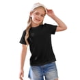 thumbnail image 1 of Lumtrix Girls Shirts Short Sleeve Soft Cotton T-Shirts Plain Tees Loose Fit Tops Clothes For Teen Girls Black 150, 1 of 5
