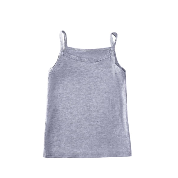 Lumtrix Girls Spaghetti Strap Basic Round Neck No Pads Camisole Undershirts Tank Tops Breathable Stretchy Multi-Color Gray 110