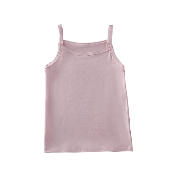 Lumtrix Girls Spaghetti Strap Basic Round Neck No Pads Camisole Undershirts Tank Tops Breathable Stretchy Multi-Color Watermelon Red 150