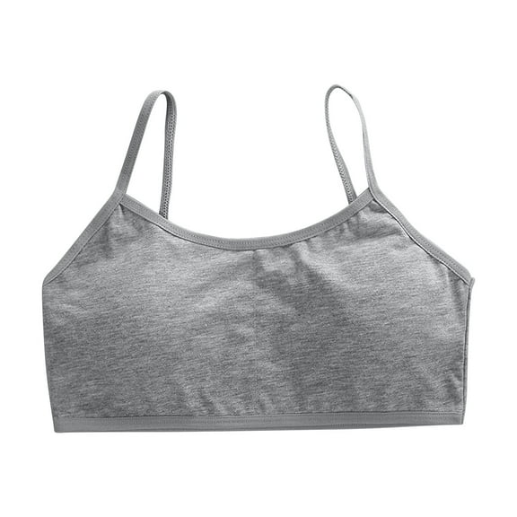 Lumtrix Girls' Training Bra - Undershirts Toddler Camisole Adjustable Straps Cami Dance Tank Tops for 5-15 Years Gray One Size