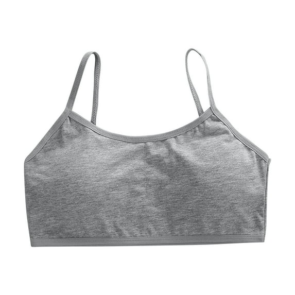 Lumtrix Girls' Training Bra - Undershirts Toddler Camisole Adjustable Straps Cami Dance Tank Tops for 5-15 Years Gray One Size