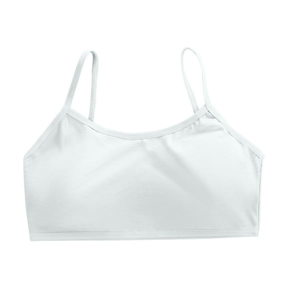 Lumtrix Girls' Training Bra - Undershirts Toddler Camisole Adjustable Straps Cami Dance Tank Tops for 5-15 Years White One Size