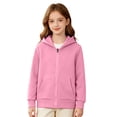 thumbnail image 1 of Lumtrix Girls Zip Up Hoodies Teen Fleece Full-Zip Sweatshirts Jacket Soft Casual Fall Winter Preppy Teens Hoodie With Pocket Pink 160, 1 of 4