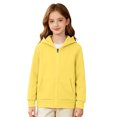 thumbnail image 1 of Lumtrix Girls Zip Up Hoodies Teen Fleece Full-Zip Sweatshirts Jacket Soft Casual Fall Winter Preppy Teens Hoodie With Pocket Yellow 150, 1 of 3