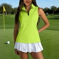 thumbnail image 1 of Lumtrix Golf Shirt For Women Sleeveless 1/4 Zip Polo Shirts Upf Collared Tennis Tank Tops Quick Dry Athletic T Shirt Fluorescent Green XL, 1 of 7