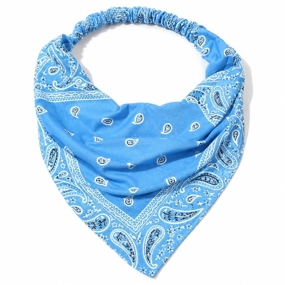 Lumtrix Hair Scarf Headband for Women Girls Non Slip Print Elastic Boho Scarf Bandana Light Blue One Size