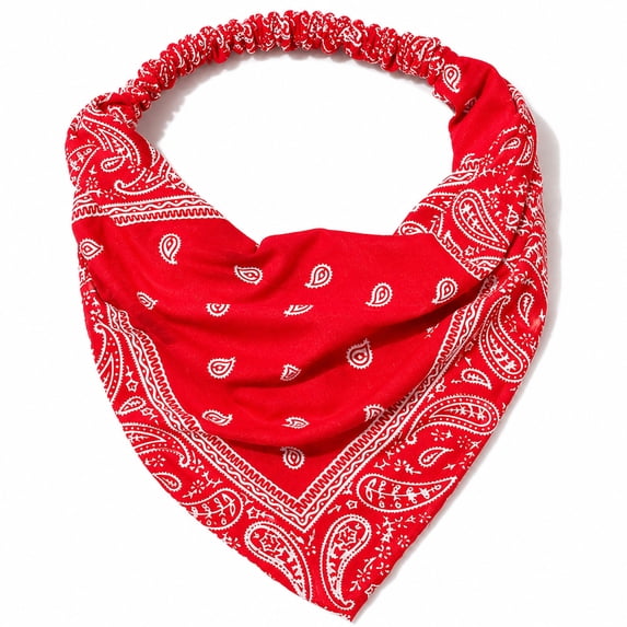 Lumtrix Hair Scarf Headband for Women Girls Non Slip Print Elastic Boho Scarf Bandana Red One Size