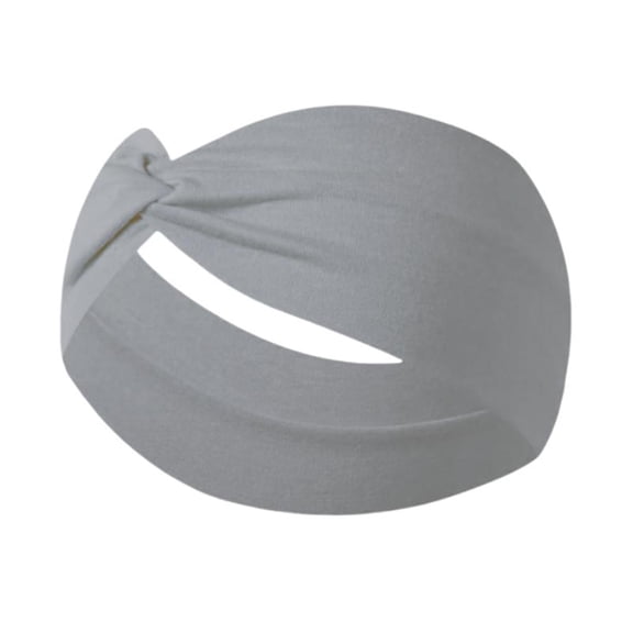 Lumtrix Headbands for Women Men Boho Elastic Wrap Fashion Knot Hair Accessories Solid Color Sweatbands Light Gray One Size