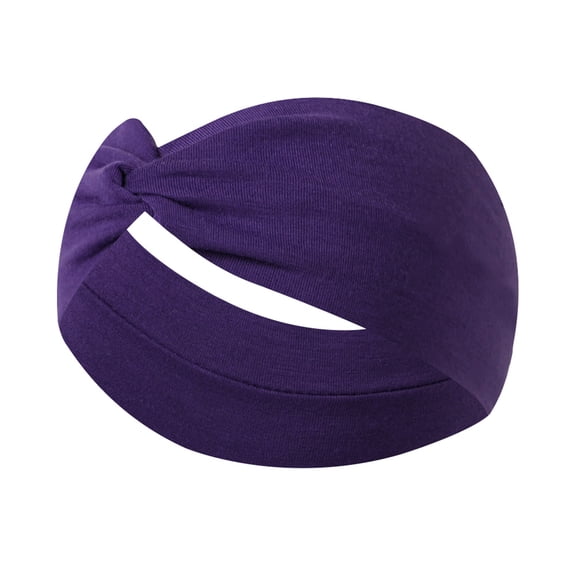 Lumtrix Headbands for Women Men Boho Elastic Wrap Fashion Knot Hair Accessories Solid Color Sweatbands Purple One Size