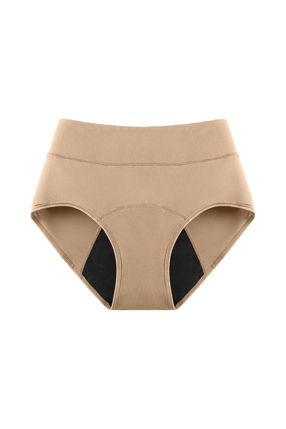 High Wasit Panties for Women Comfort Strech Full Coverage Underwear Soft Cotton Briefs 3 Pack Khaki M