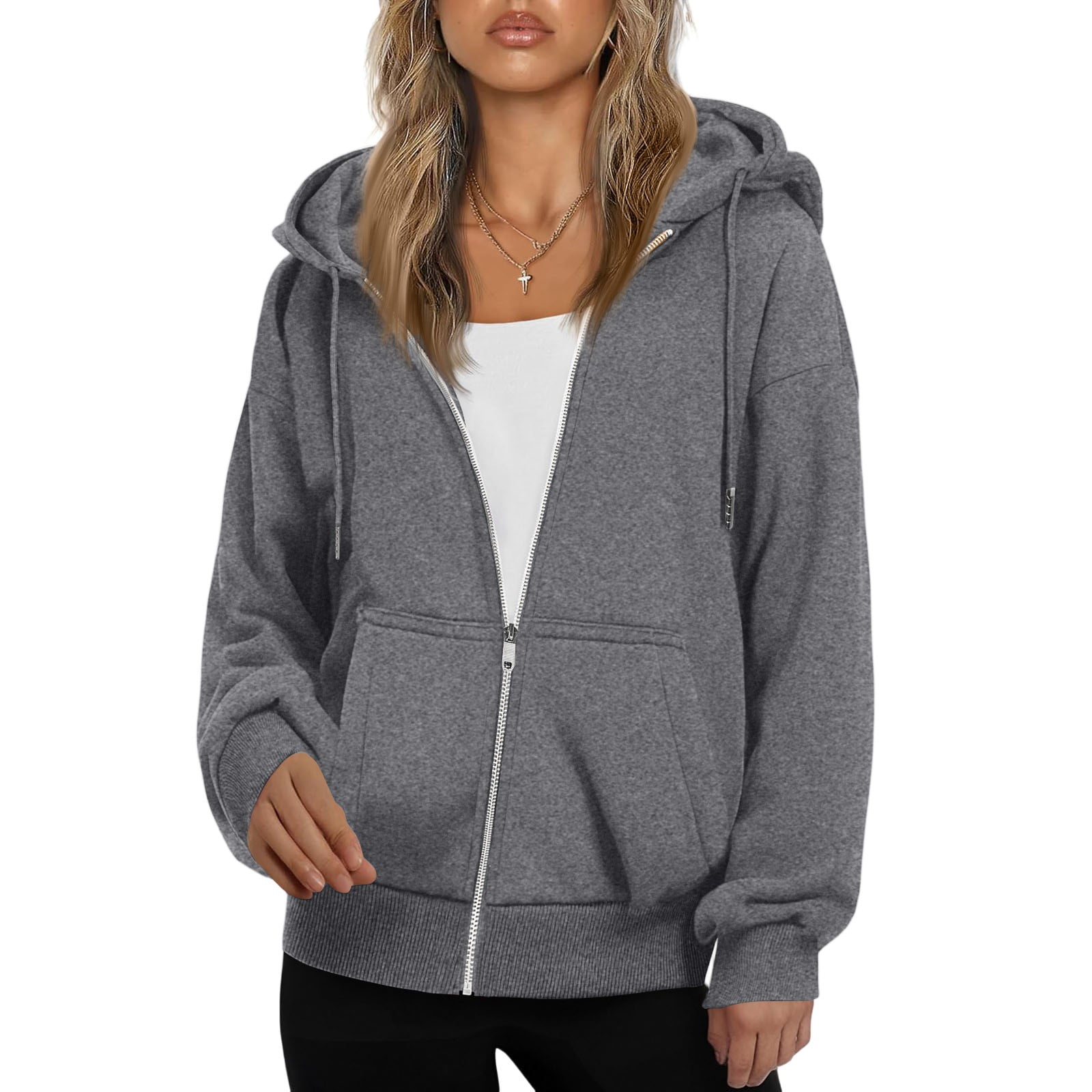 Lumtrix Hoodies for Women Zip Up,Y2K Oversized Sweatshirts Hooded