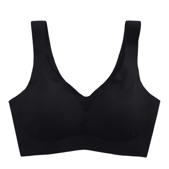 Lumtrix Jelly Bra for Womens Wirefree Seamless Soft Comfort Full Coverage Push Up Wireless Bras Black 36