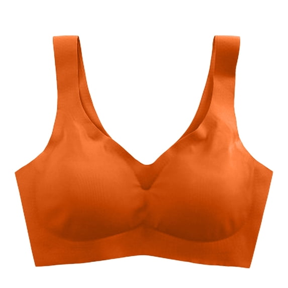 Lumtrix Jelly Bra for Womens Wirefree Seamless Soft Comfort Full Coverage Push Up Wireless Bras Saffron 40
