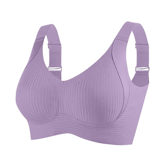 Lumtrix Jelly Bras For Women Plus Size No Underwire Supportive Anti Sagging Full Coverage Seamless Tshirt Bra Purple 40