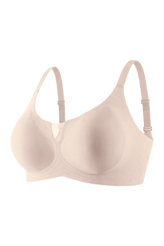 Jelly Bras For Women Seamless Powerful Push Up Wireless Bra Full-Figure Lift Anti Sagging Posture Correcting Bras Complexion 34