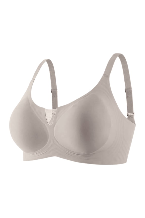 Jelly Bras For Women Seamless Powerful Push Up Wireless Bra Full-Figure Lift Anti Sagging Posture Correcting Bras Light Gray 40