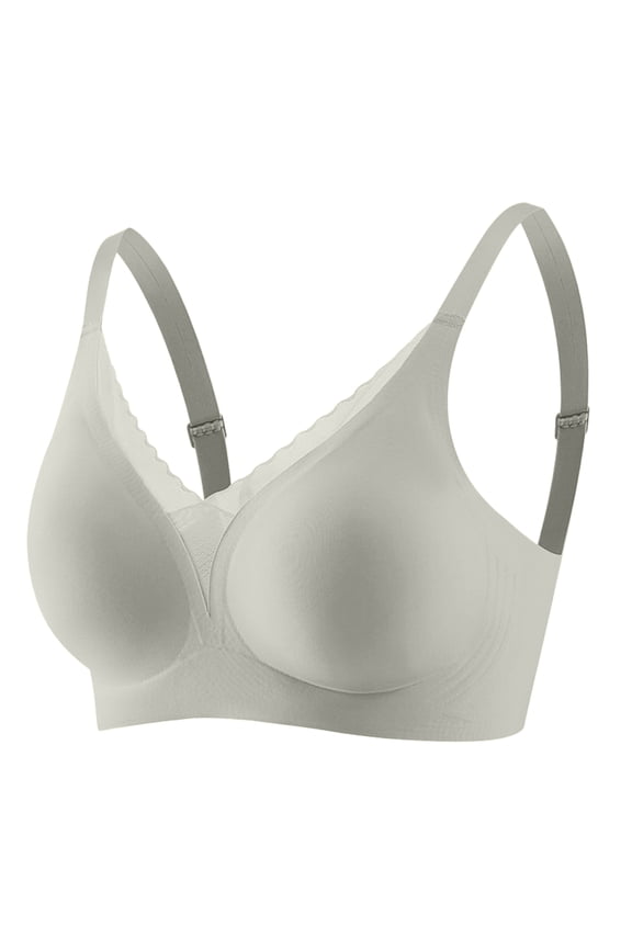 Jelly Bras for Women Seamless Powerful Push Up Wireless Bra Full-Figure Lift Anti Sagging Posture Correcting Bras Green 38