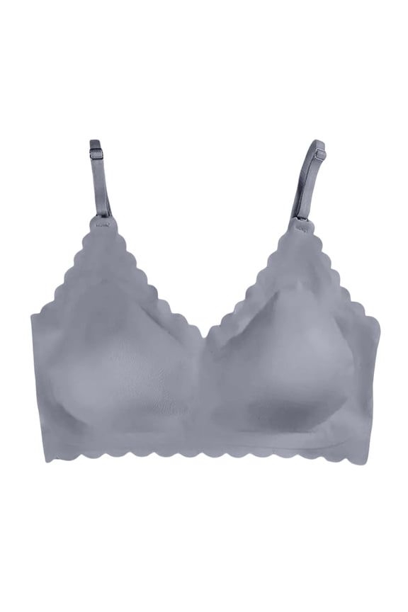 Jelly Wireless Bras For Women No Underwire Supportive Seamless Bra Comfort Soft Bralette Full Coverage T-Shirt Bra Light Blue 38