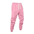 thumbnail image 1 of Lumtrix Jogger Sweatpants for Men Drawstring Cuffed Sweatpants Fall Winter Jogging Pants with Pockets Pink XL, 1 of 7