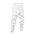 thumbnail image 1 of Lumtrix Jogger Sweatpants for Men Drawstring Cuffed Sweatpants Fall Winter Jogging Pants with Pockets White M, 1 of 7
