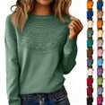 thumbnail image 1 of Lumtrix Knit Sweater for Women Long Sleeve Crew Neck Cute Sweaters Dressy Causal Loose Warm Soft Cozy Hollow Tunic Fall Winter Crochet Pullover Wine 2XL, 1 of 6