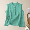 thumbnail image 1 of Lumtrix Linen Tank Tops For Women Cotton Summer Shirt Sleeveless Flowy Beach Vacation Tops Boho Casual Loose Fit Clothes Cyan S, 1 of 4