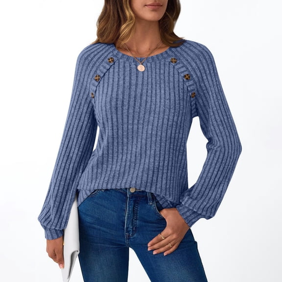 Lumtrix Long Sleeve Shirts Womens Lightweight Sweaters Fall Business Dressy Casual Tops Crewneck Pullover Black M