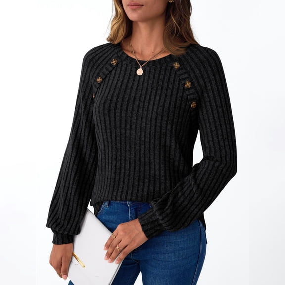 Lumtrix Long Sleeve Shirts Womens Lightweight Sweaters Fall Business Dressy Casual Tops Crewneck Pullover Blue XXL