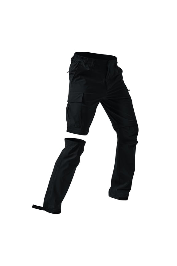Men'S Hiking Convertible Tactical Pants Quick Dry Lightweight Zip Off Stretch Workout Breathable Fishing Pants Black S