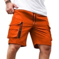 thumbnail image 1 of Lumtrix Men'S Shorts Casual Stretch Classic Drawstring Elastic Waist Summer Work Short With Multi Pockets Saffron S, 1 of 3
