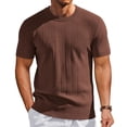 thumbnail image 1 of Lumtrix Men'S T-Shirts Short Sleeve Knit Shirts Casual Crewneck Ribbed Dress Casual Tee Shirt Coffee M, 1 of 5