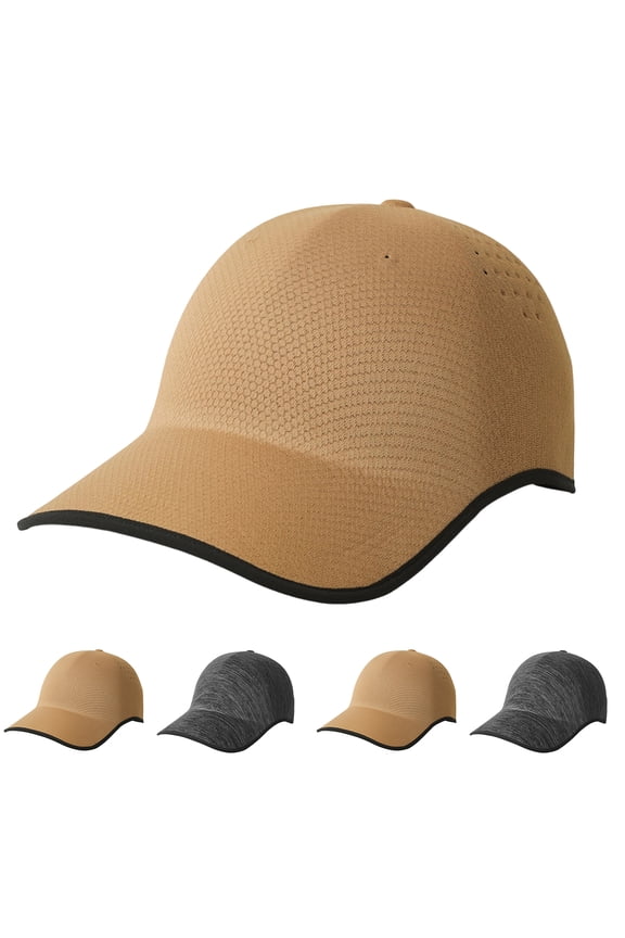Men & Women Seamless Baseball Caps Lightweight Quick-Dry Sports Hat Adjustable Breathable Hat for Golf Yellow