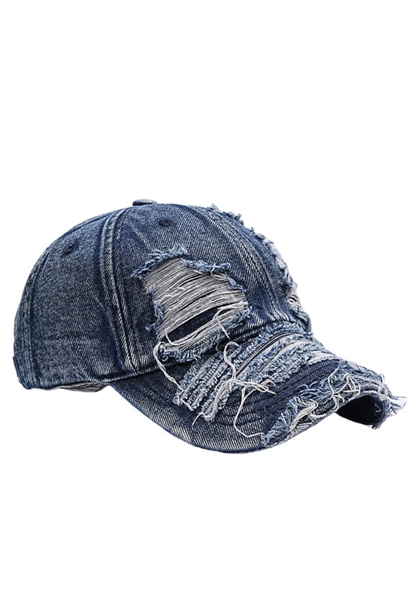 Men Womens Vintage Distressed Ripped Baseball Low Cotton Dad Hat Adjustable Plain Hat Navy One Size