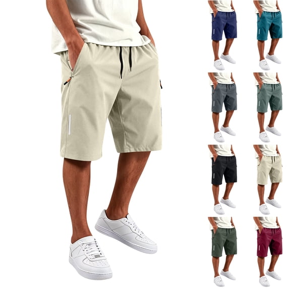 Lumtrix Men’s Athletic Running Shorts Lightweight Workout Gym Shorts with Zipper Pockets for Basketball Hiking Wine M