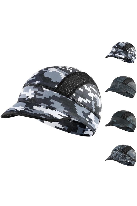 Lumtrix Men's Breathable Brimless Hat Summer Style Mesh Tang Cooling Skull Adjustable Hip-Hop Cap Docker Beanie Beige One Size